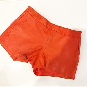 Joie Lambskin Leather Shorts